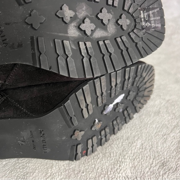 Aquatalia Charlotte Weatherproof Suede Leather Block Heel Ankle Boot Black 7.5 - Picture 10 of 15